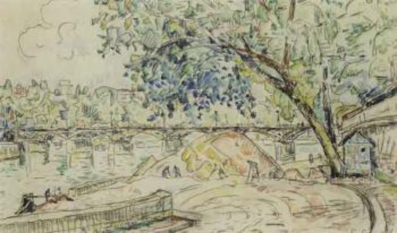 Working on the quays by the Seine by Paul Signac