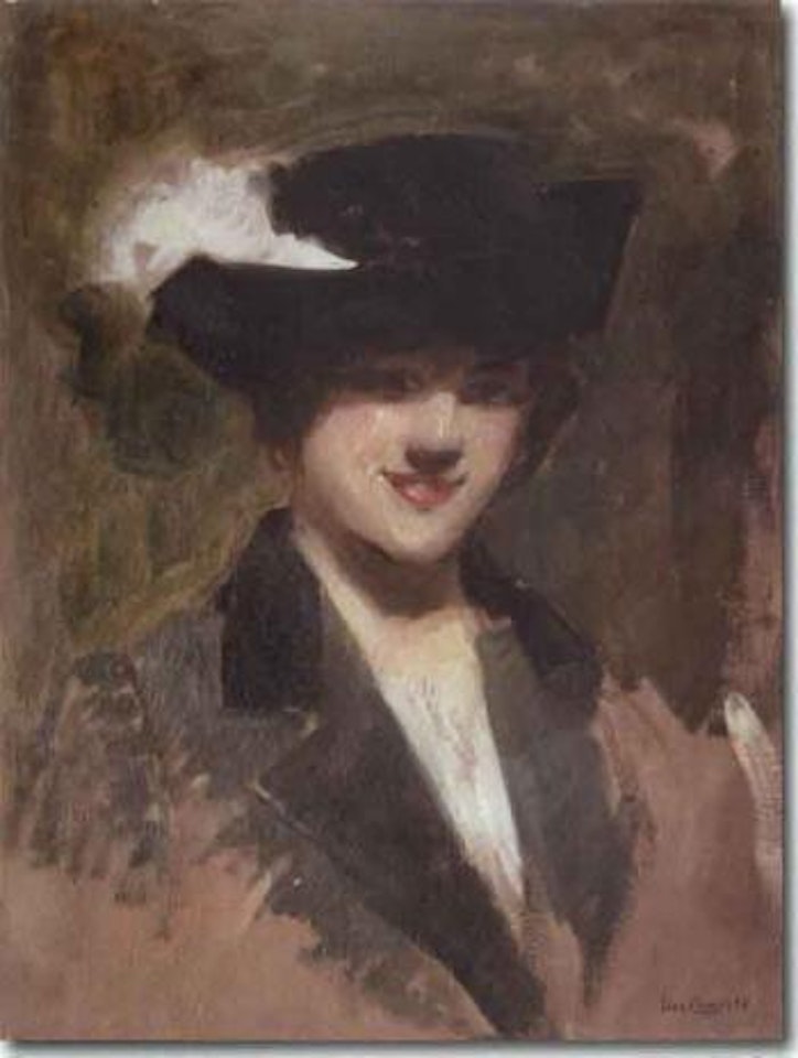 Femme au chapeau noir by Leon Comerre