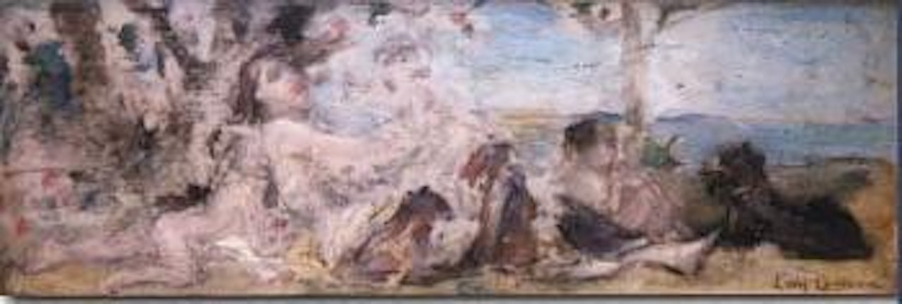 Femme et enfant au bord de la mer by Leon Comerre