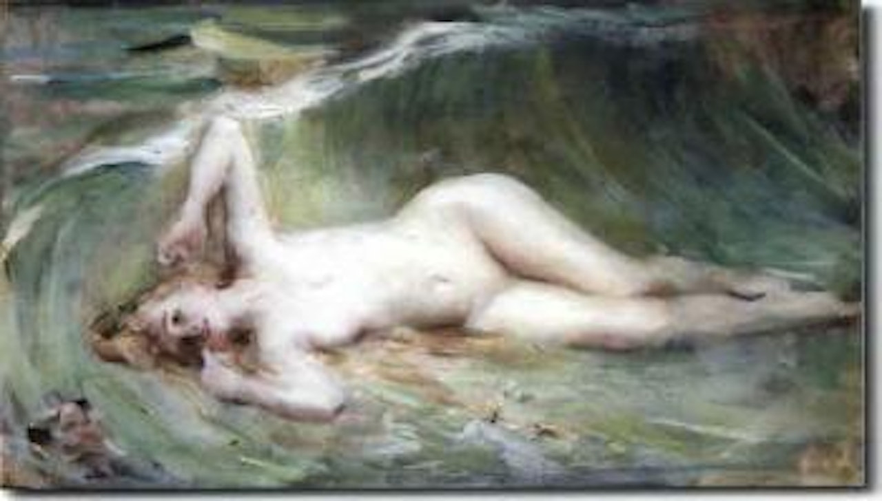 Femme dans les vagues by Leon Comerre