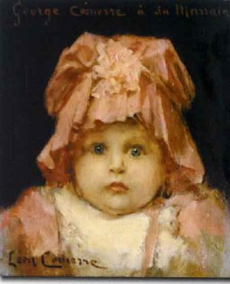 Bebe bonnet rose by Leon Comerre