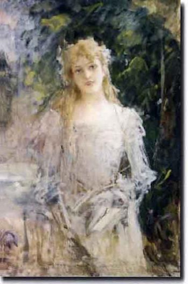 Jeune fille dans un jardin by Leon Comerre