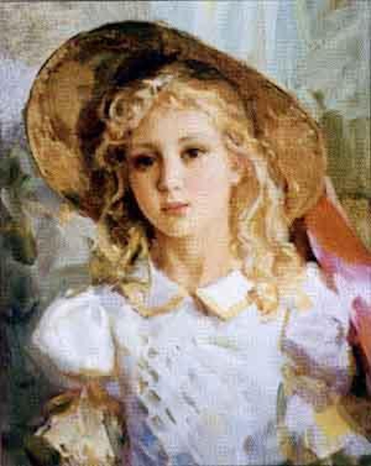 Girl in a hat by Constantin Razoumov