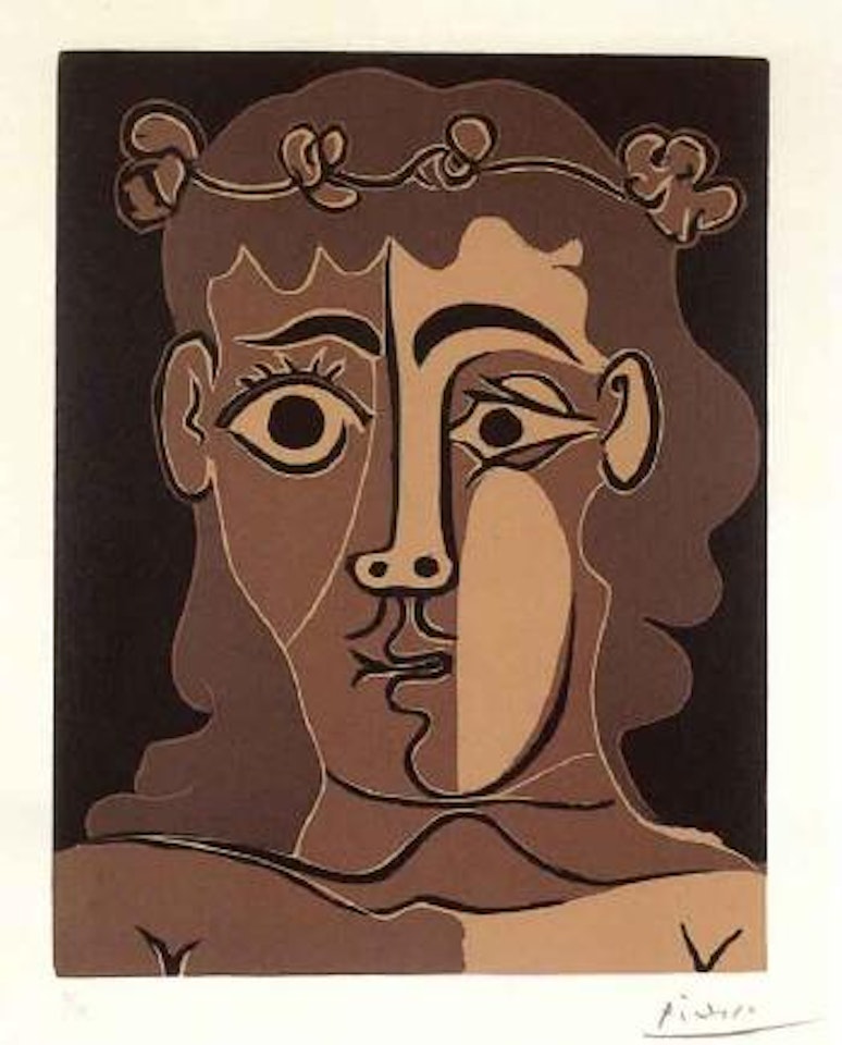 Jeune homme coronne de feuillage by Pablo Picasso