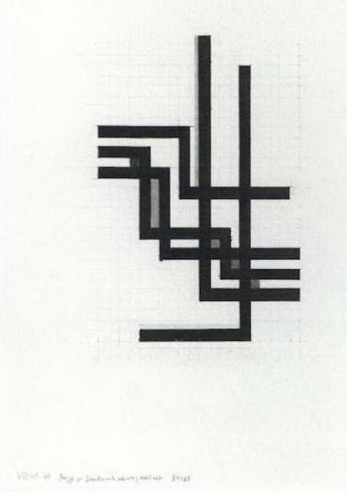 Sketch for interlacing black-red by Walter Dexel