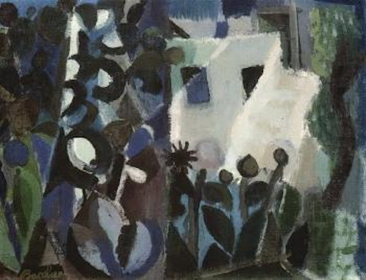 Garden at night by Eduard Bargheer