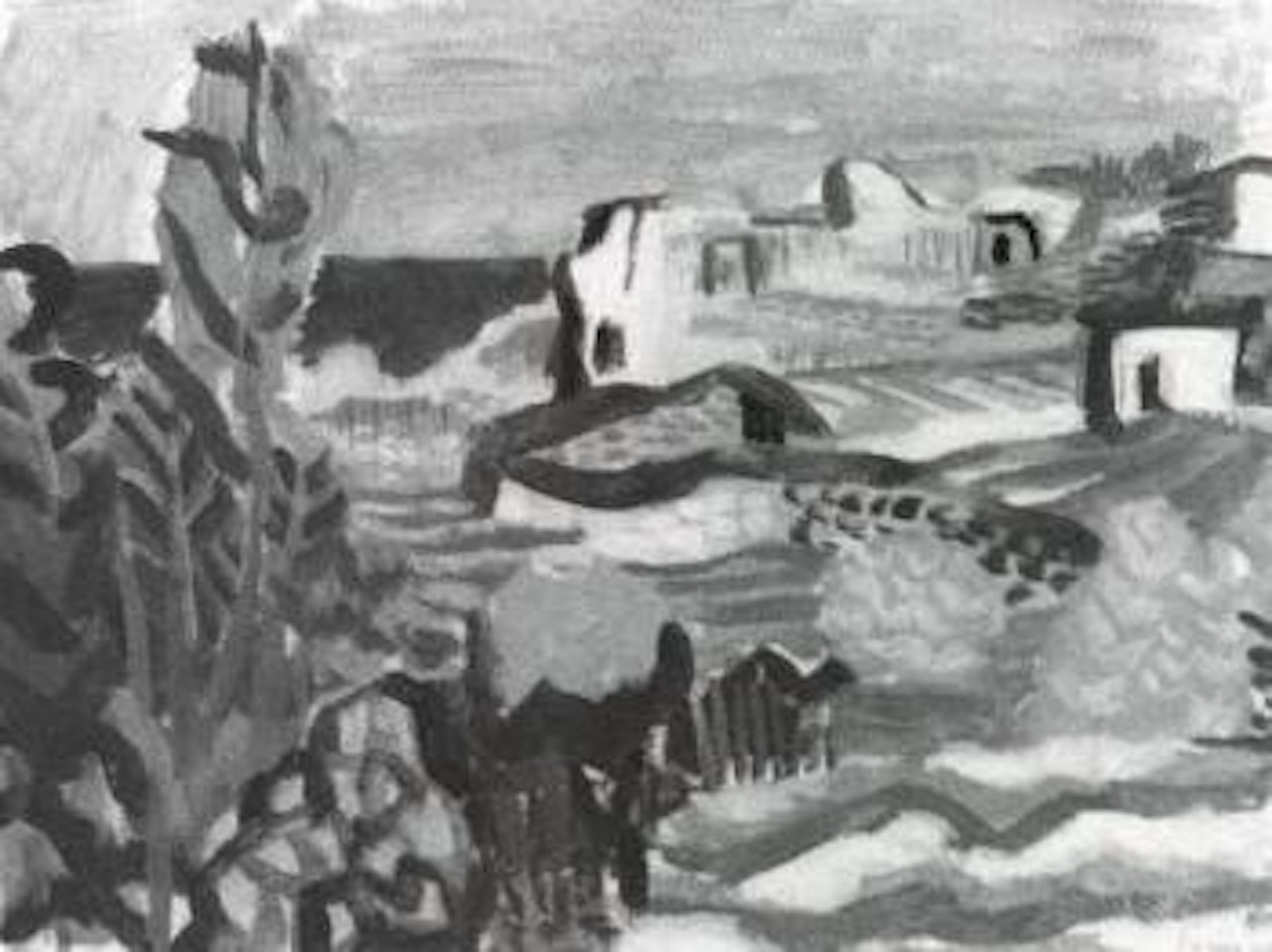 Coastal scene, houses by sea by Eduard Bargheer