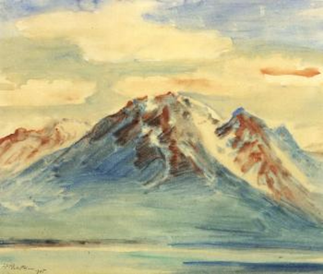 Mountain landscape - Lake Geneva by Max Pechstein