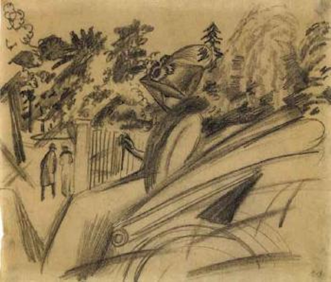 Woman in car by August Macke