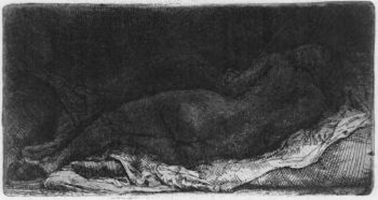 La negresse couchee by Attributed to Rembrandt Harmensz van Rijn