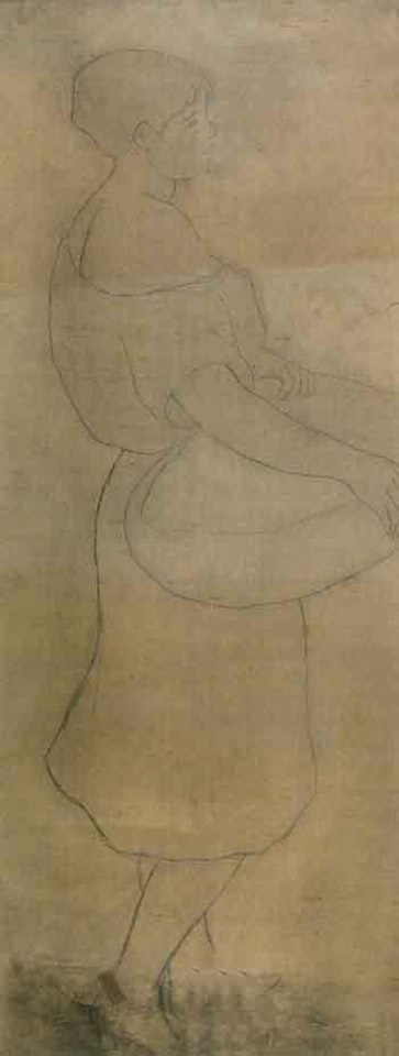 Femme portat un panier by Pierre-Auguste Renoir