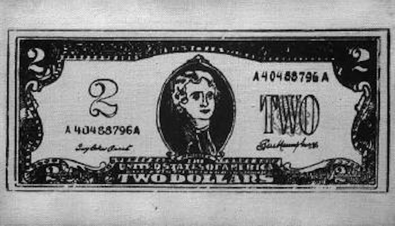 Two dollar bill by Andy Warhol