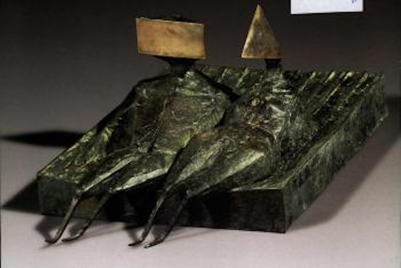 Two lying figures on base by Lynn Chadwick