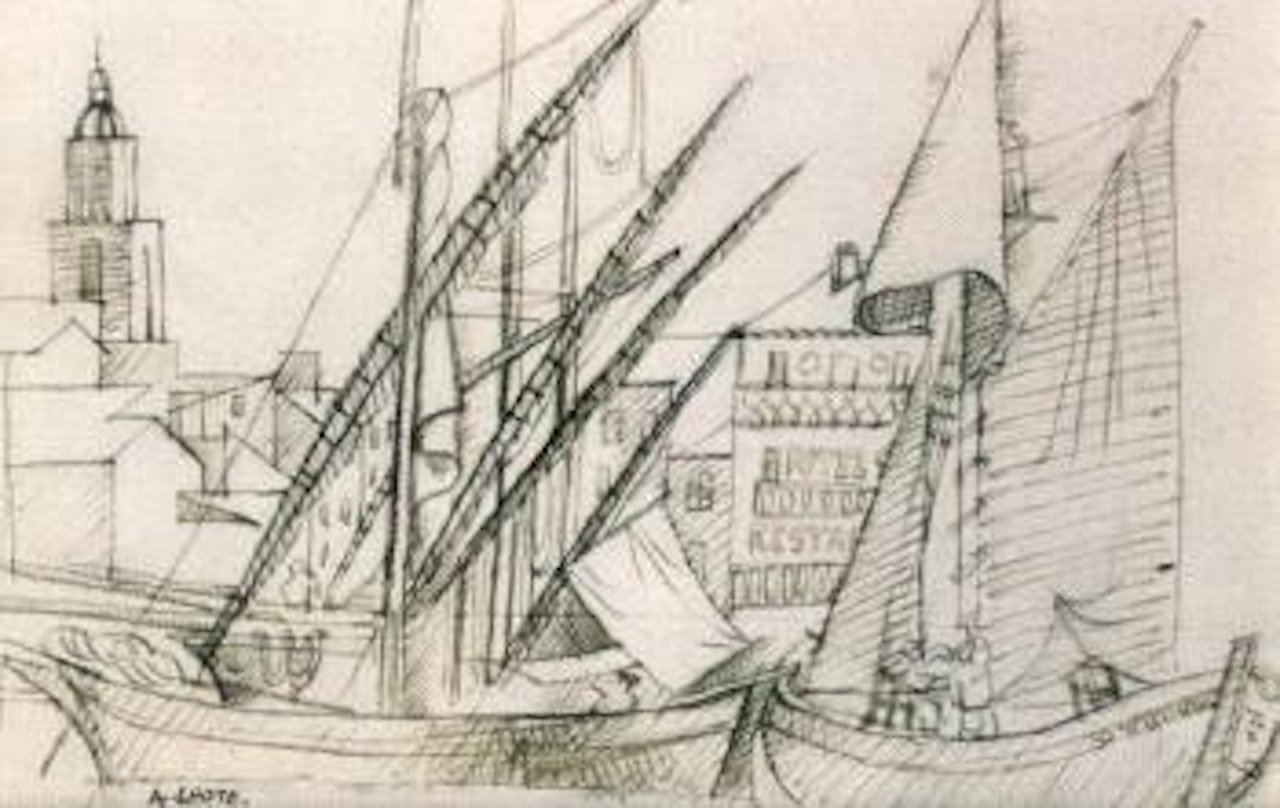Tartanes dans le port de St Tropez devant Senequier by André Lhote