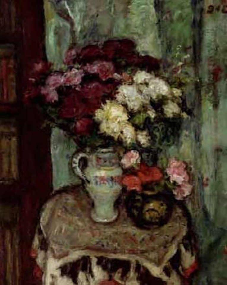 Bouquets de fleurs sur un gueridon by Georges d’Espagnat
