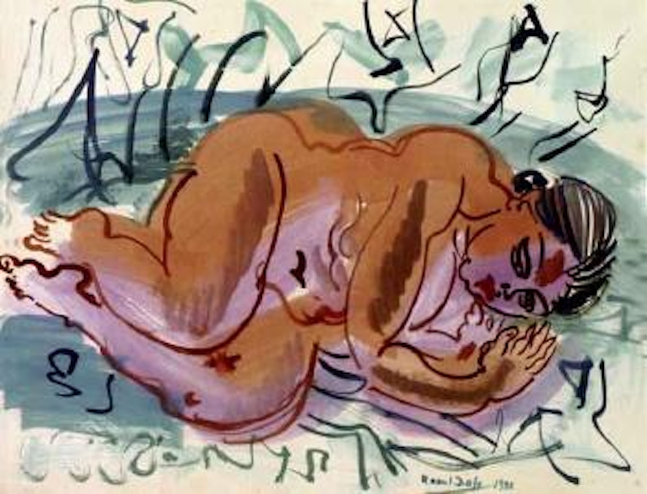 Nu couche a la draperie by Raoul Dufy