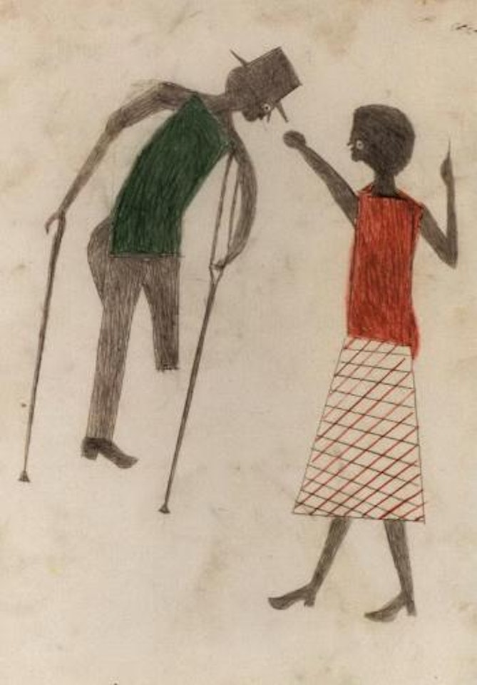 Untitled - couple fighting by Bill Traylor