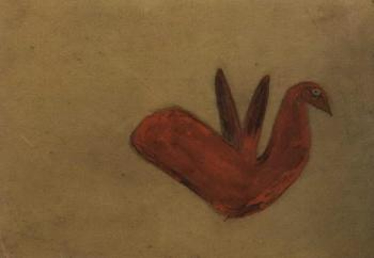 Red bird by Bill Traylor