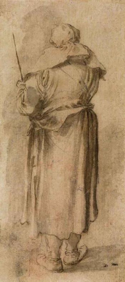 Standing woman seen from behind by Salvator Rosa