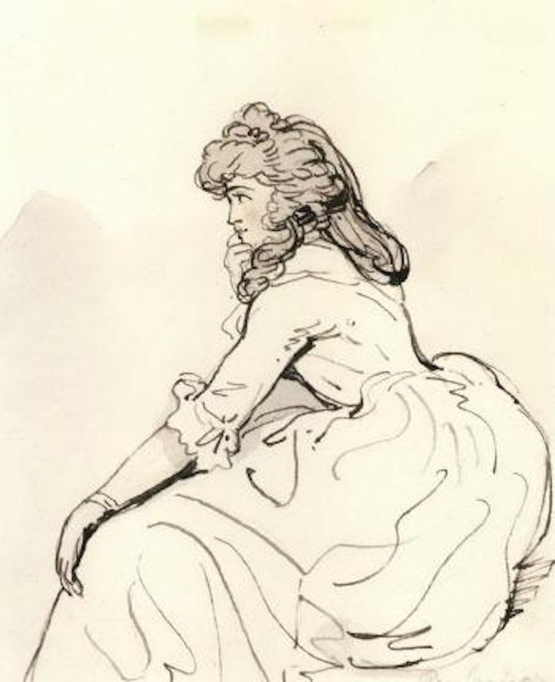 Study of girl in profile by Thomas Rowlandson