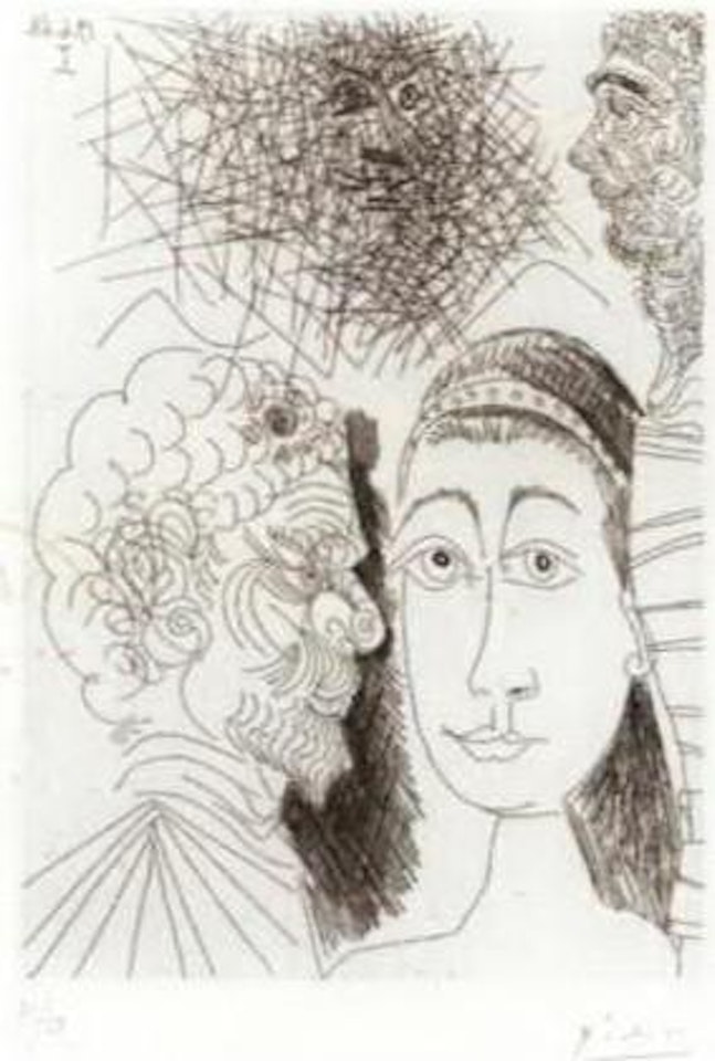 Jeune femme et vieux mari by Pablo Picasso