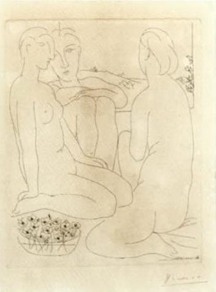 Trois femmes nues pres d'une fenetre by Pablo Picasso