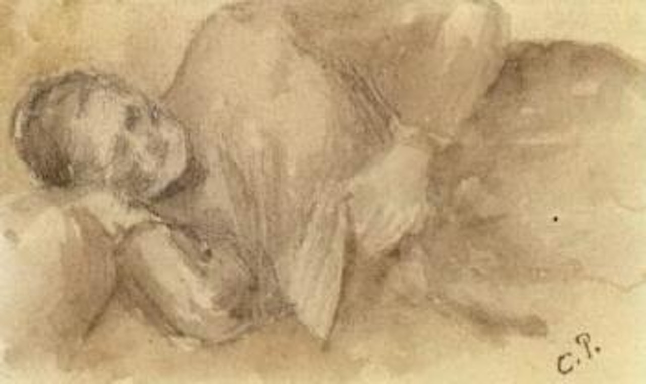 Etude de Rachel etendue sur un lit by Camille Pissarro