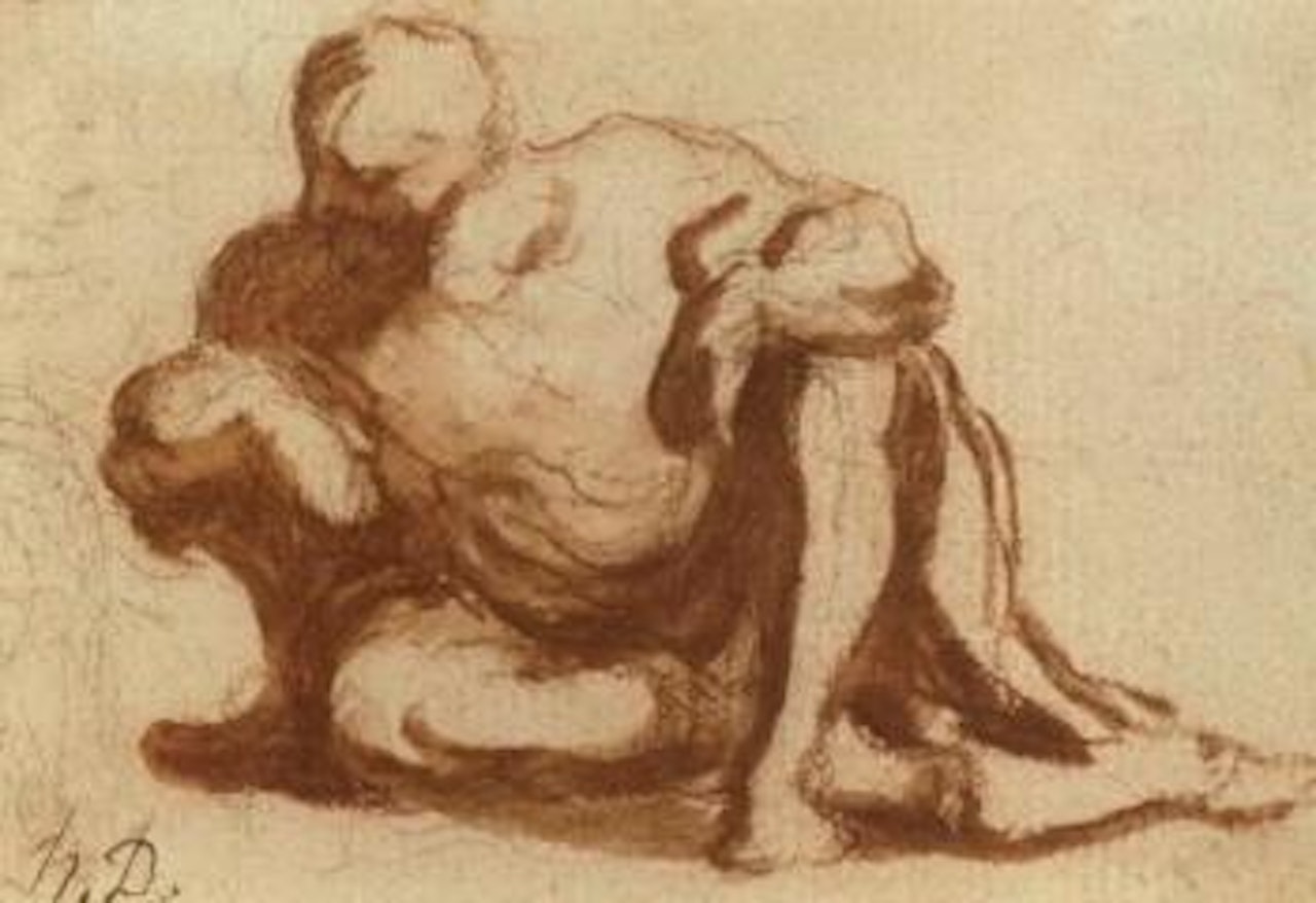 Etude d'homme accroupi by Honoré Daumier