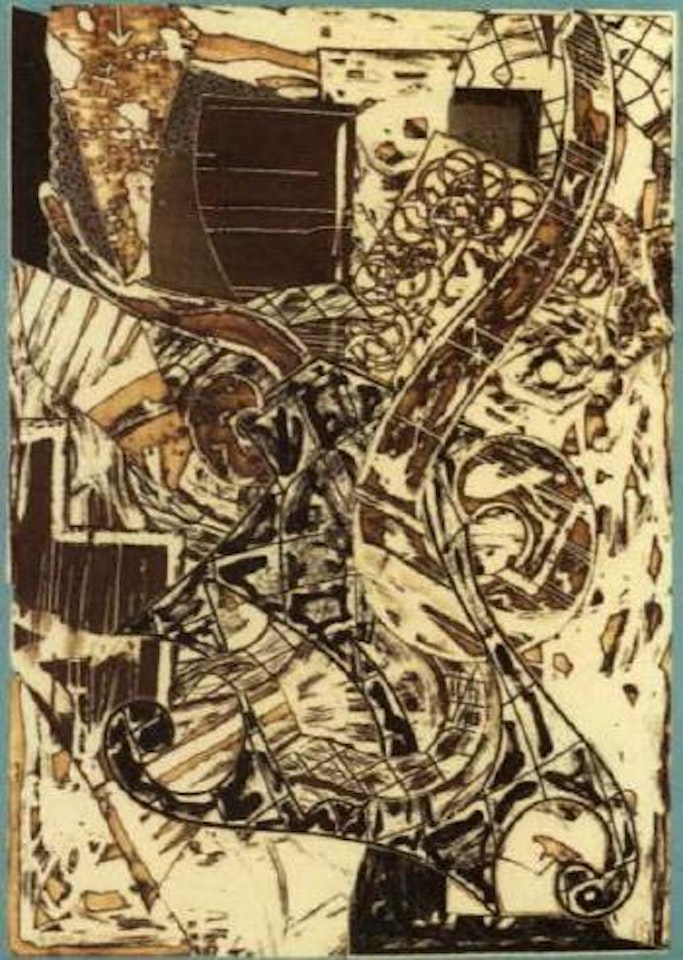 Swan engraving framed II by Frank Stella