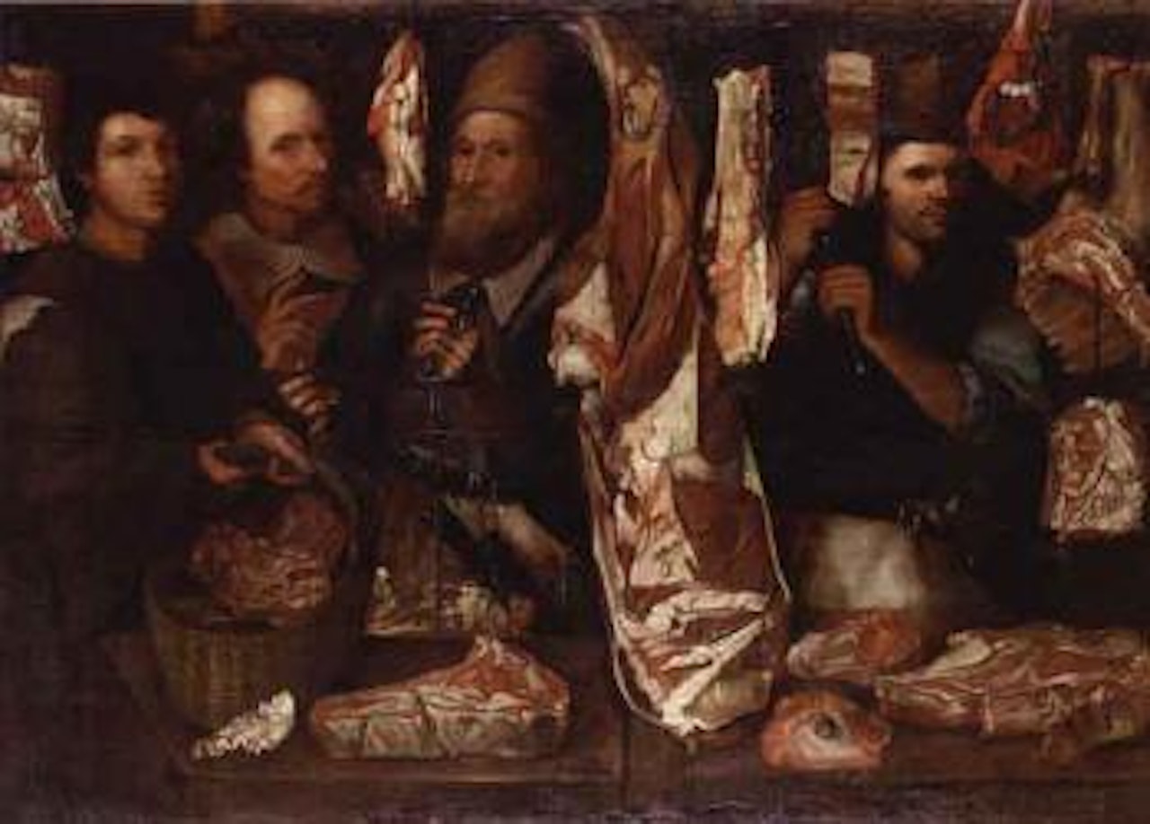 Interior from a butcher shop by BOLOGNESE SCHOOL