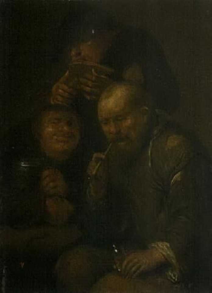 Peasants drinking and smoking by Egbert van Heemskerk III