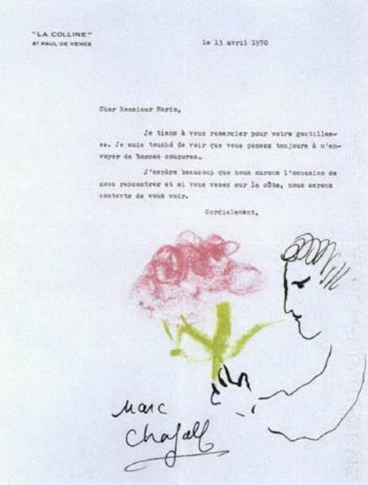 Homme au bouquet de fleurs by Marc Chagall