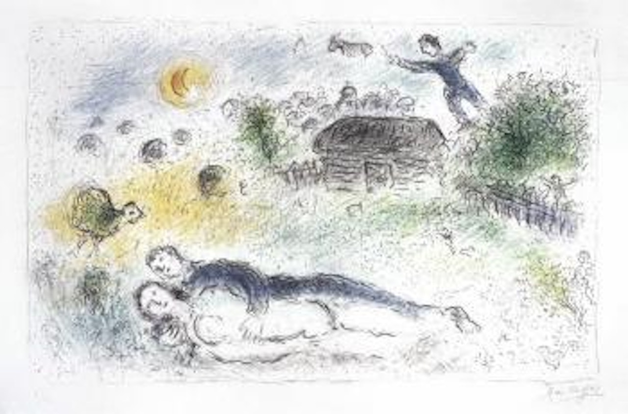 Les amoureux a l'Isba by Marc Chagall