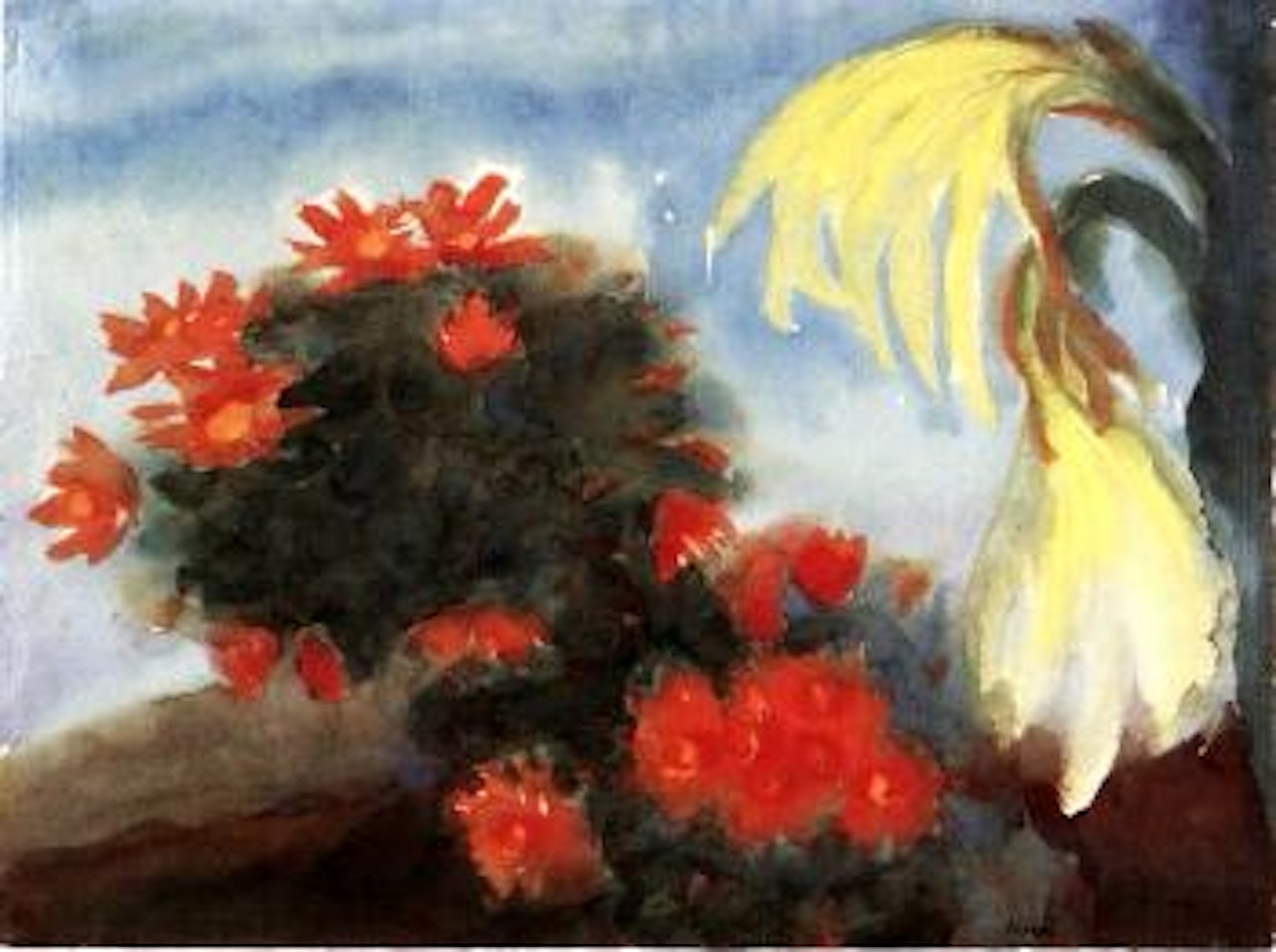 Red and yellow cacti by Emil Nolde