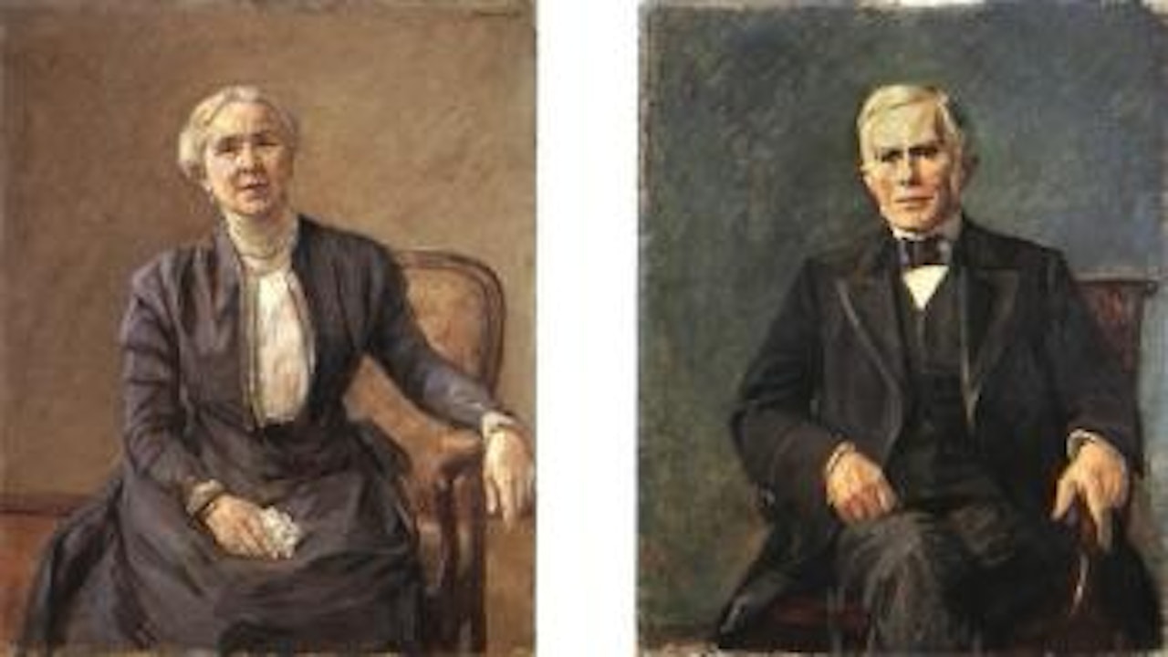 Portraits of Johann Georg Wolde and Adele Wolde by Max Liebermann