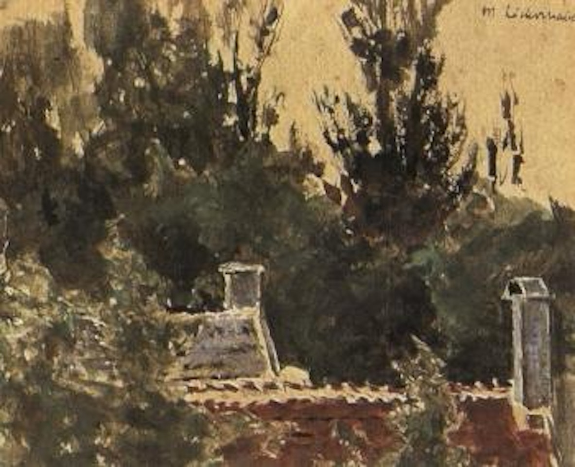Roofs and trees - study by Max Liebermann