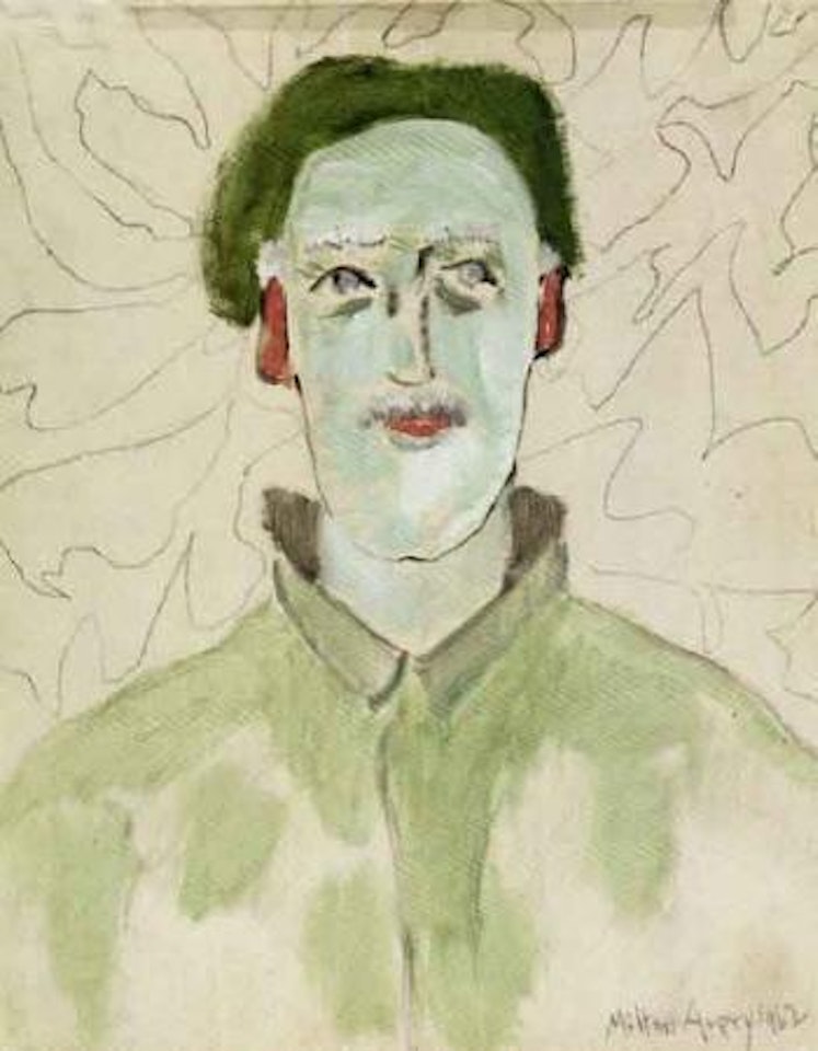 Avery in green beret by Milton Avery