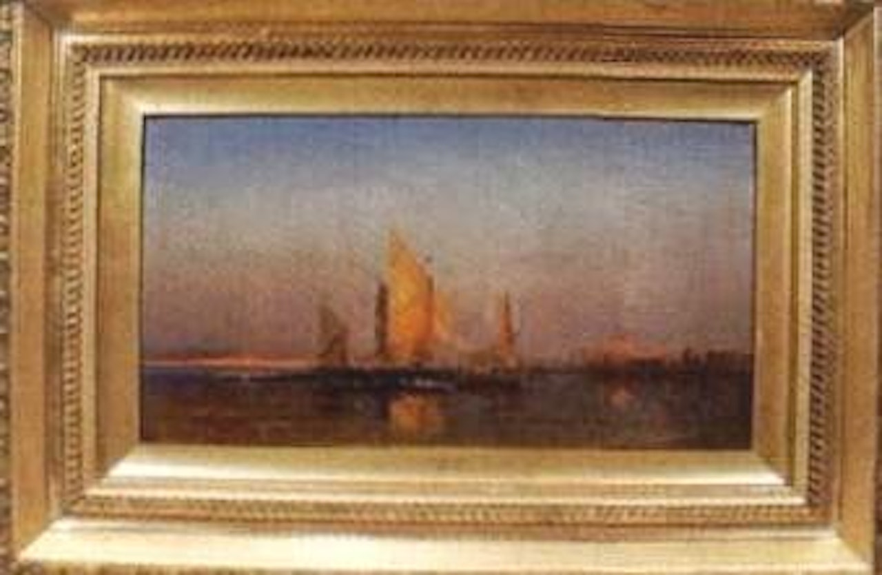Venetian water scene by Félix Ziem