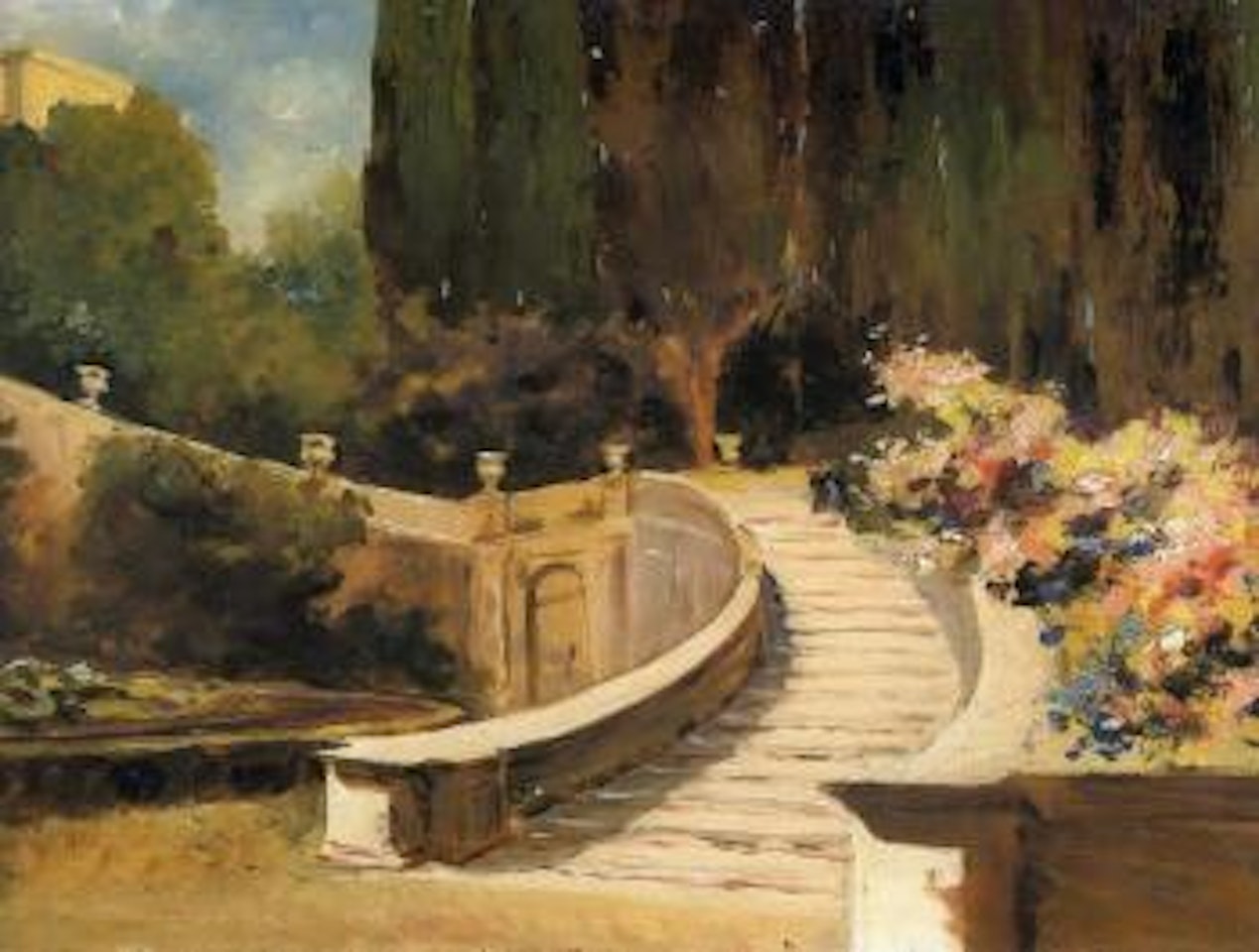 Staircase in bloom, Italy by Joaquin Sorolla Y Bastida