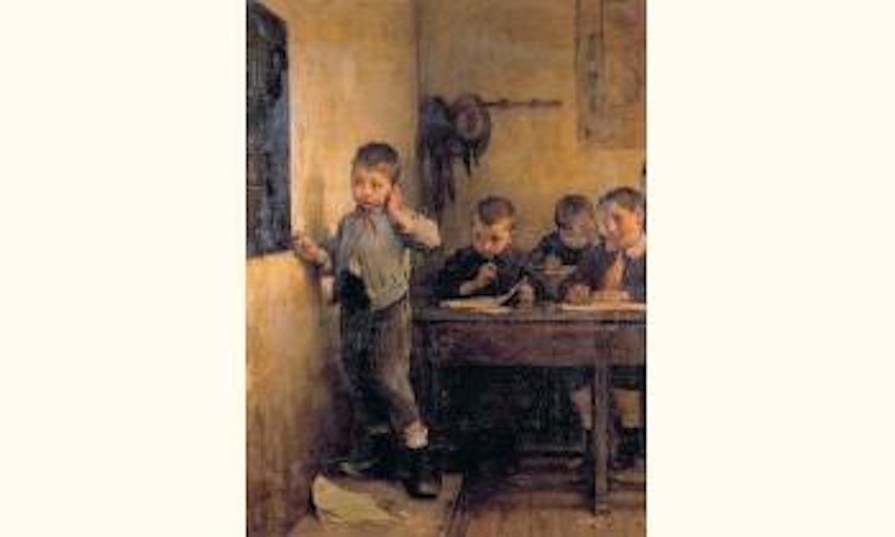 Ecolier embarasse by Henry Jules Jean Geoffroy