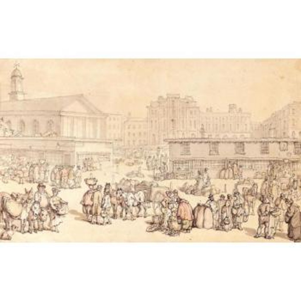 Market, Covent Garden from the south by Thomas Rowlandson