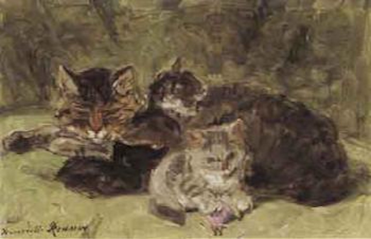 Peaceful moment by Henriette Ronner-Knip