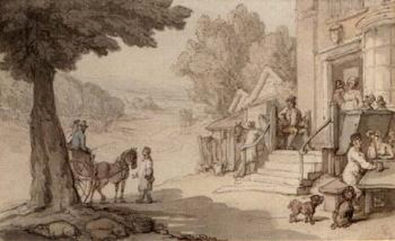 Outside the village tavern by Thomas Rowlandson