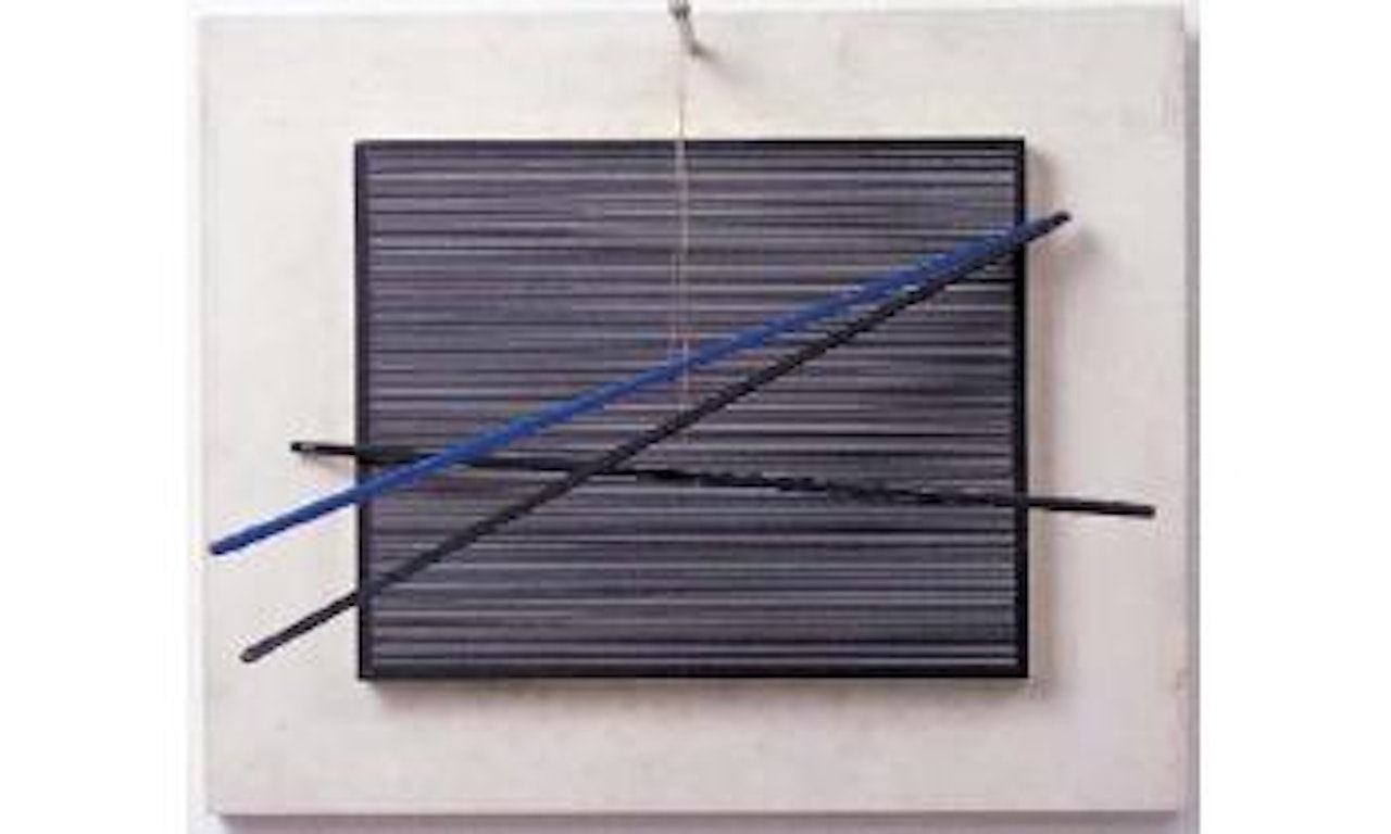 Deux baguettes noires et une bleue by Jesus Rafael Soto