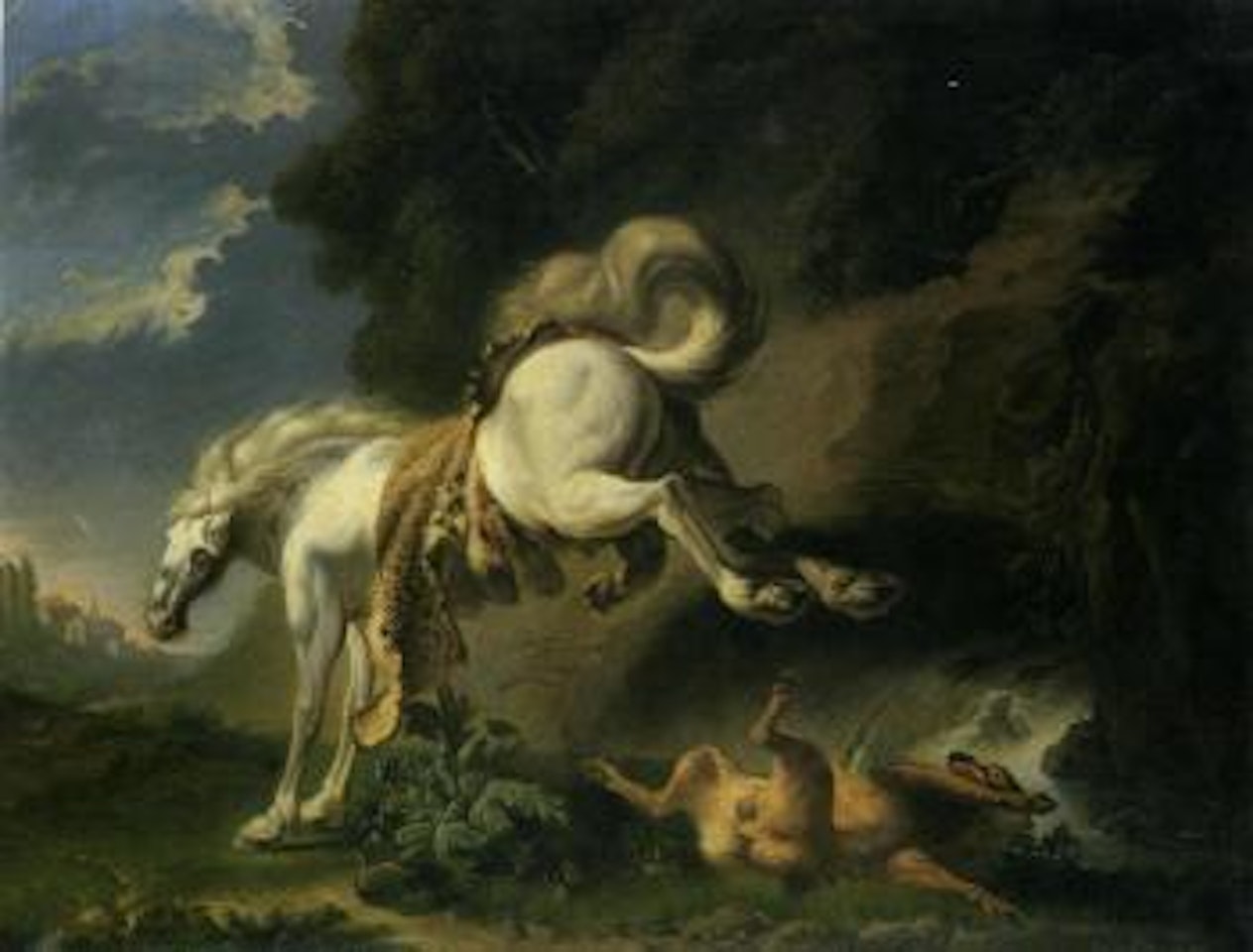 Cheval et loup by Jean Jacques Bachelier