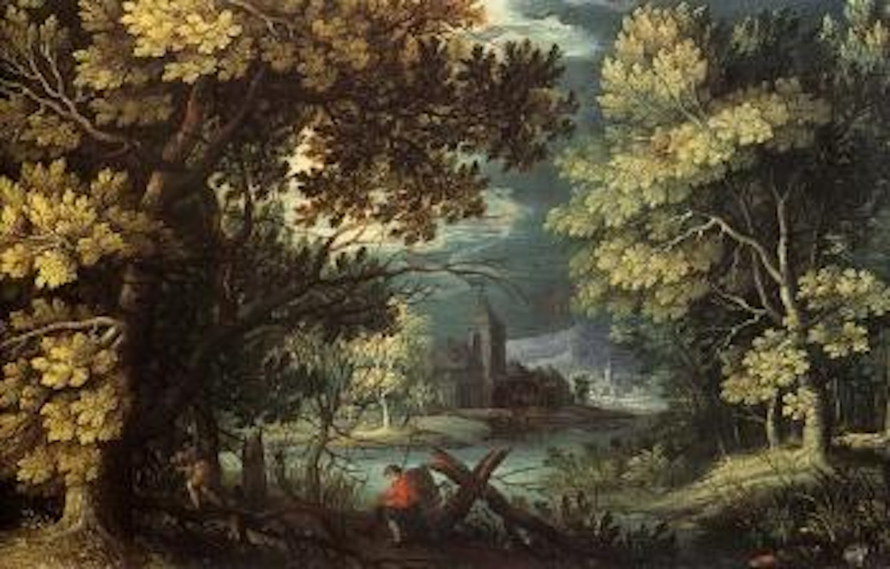 Landscape with under-growth by Flemish School