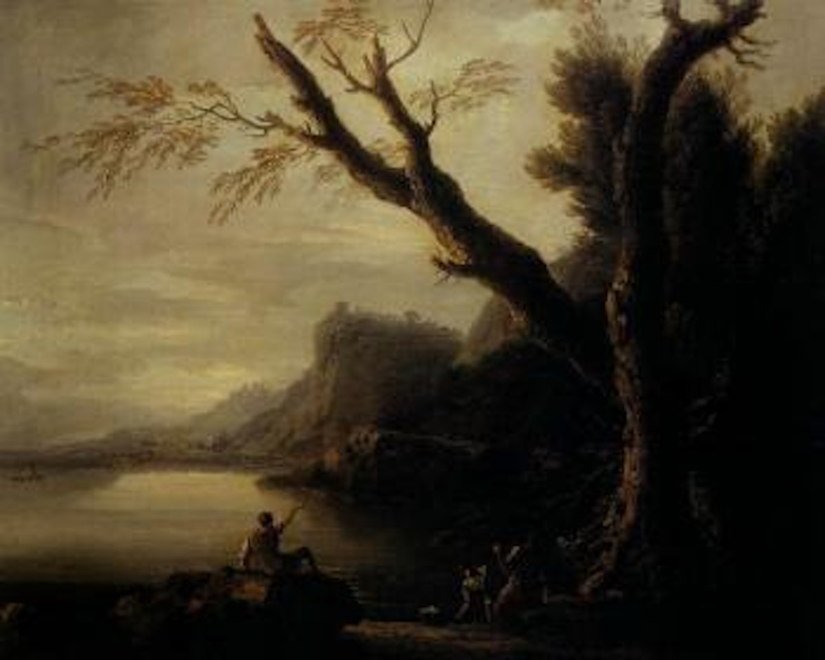 Landscape by the sea with fishermen by Carlo Bonavia