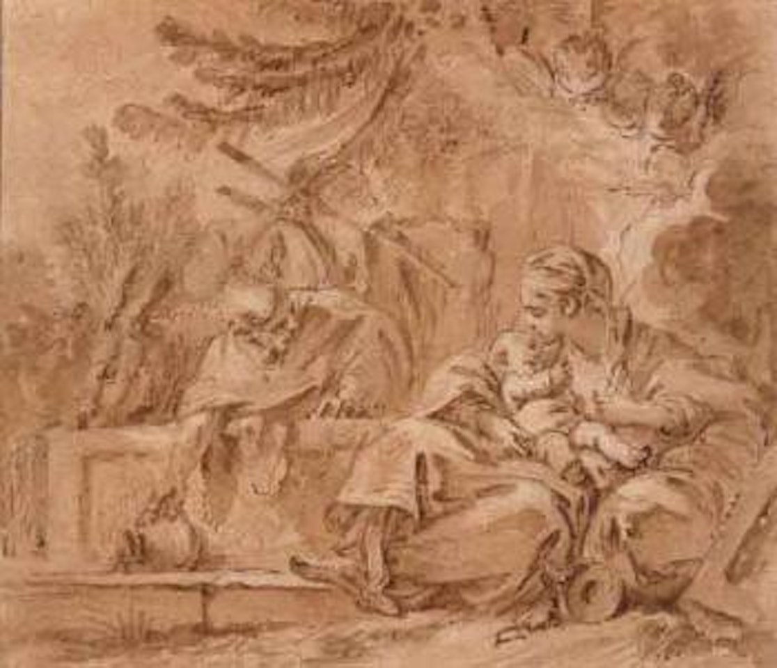 Repos pendant la Fuite en Egypte by Francois Boucher
