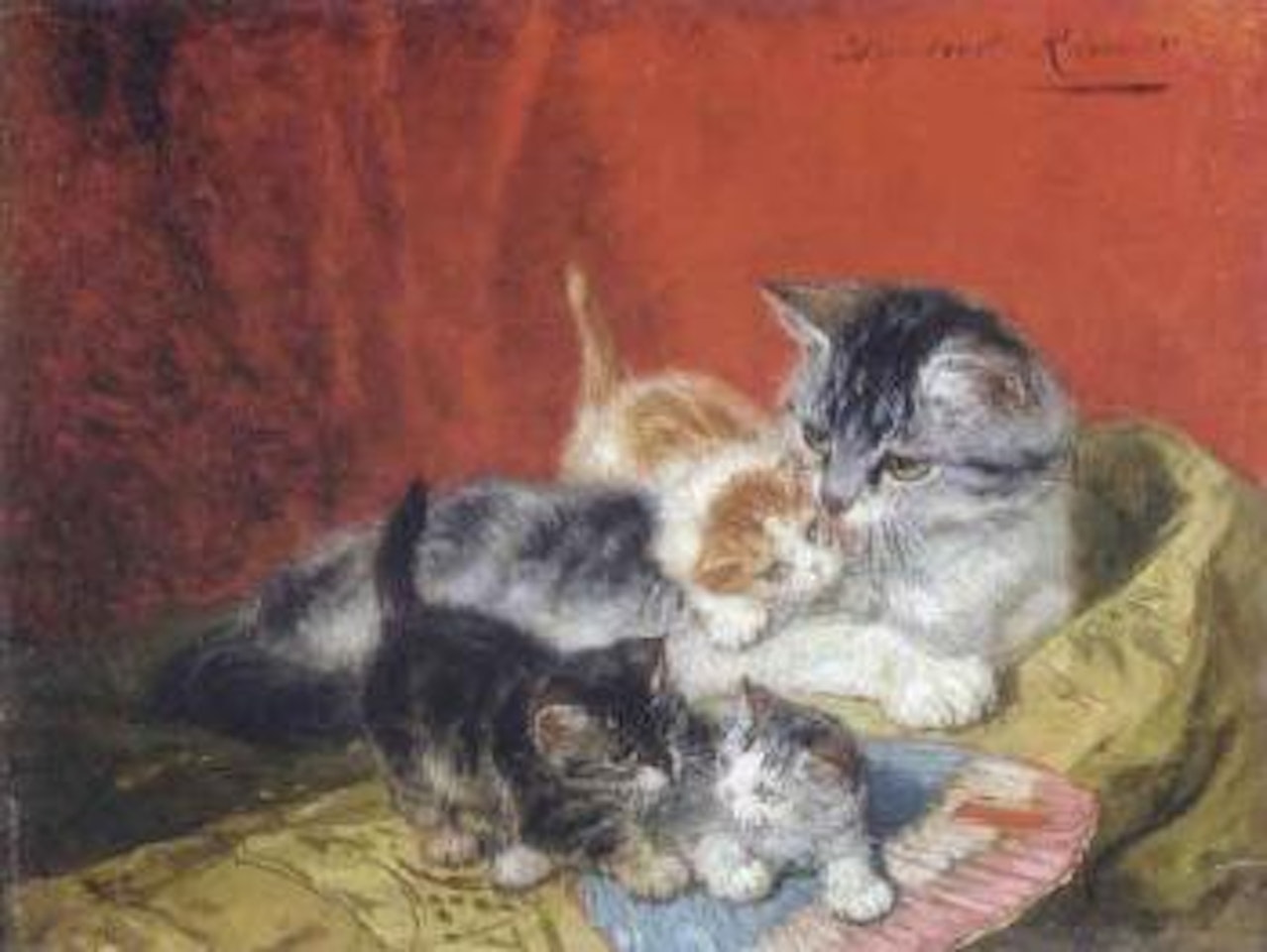 Chatte et ses petits by Henriette Ronner-Knip
