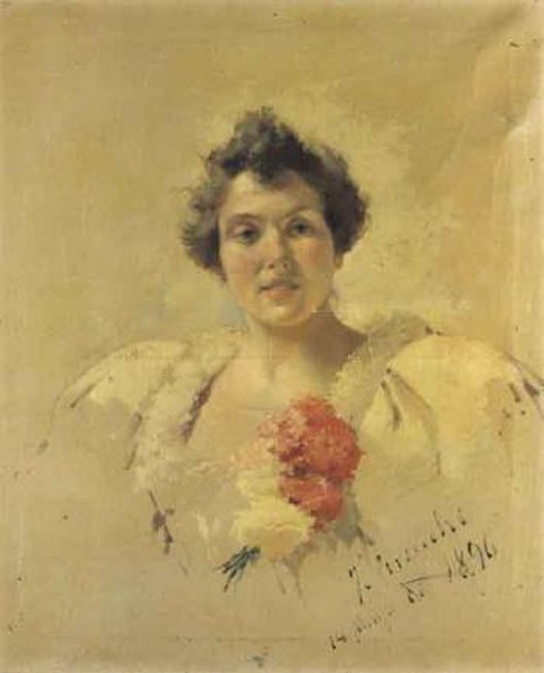 Portrait of woman by Jose Cusachs Y Cusachs
